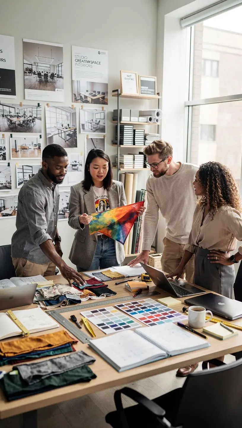 Przykład zastosowania materiałów ekologicznych w aranżacji wnętrza biura.